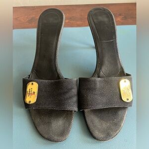 Gucci black denim pumps size 8 1/2